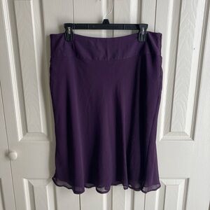 Purple knee length skirt
